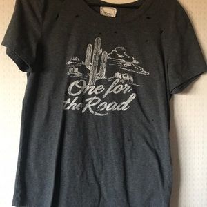 Distressed cactus tee